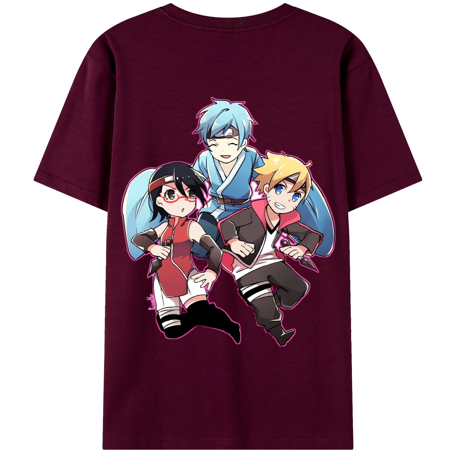 （画像用） NARUTO -ナルト- うちは サラダ Uchiha Sarada レディース半袖Tシャツ(バックプリント)